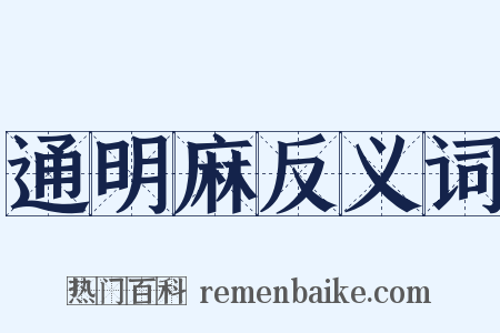 通明麻反义词是什么意思的图片